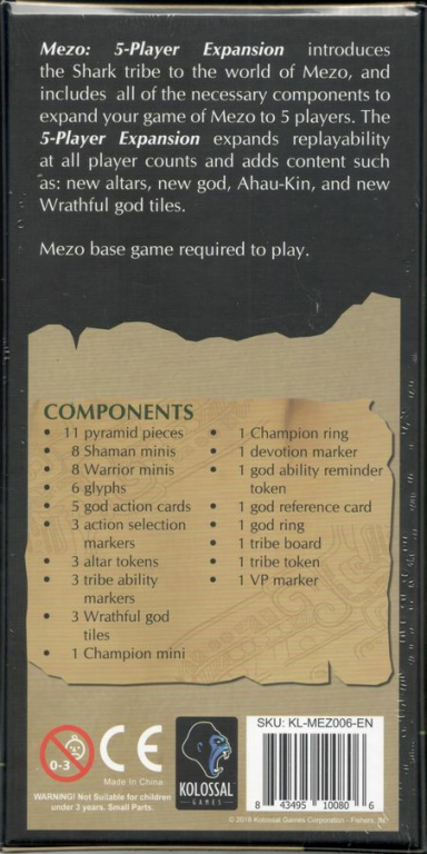 Mezo: 5th Player Expansion back of the box