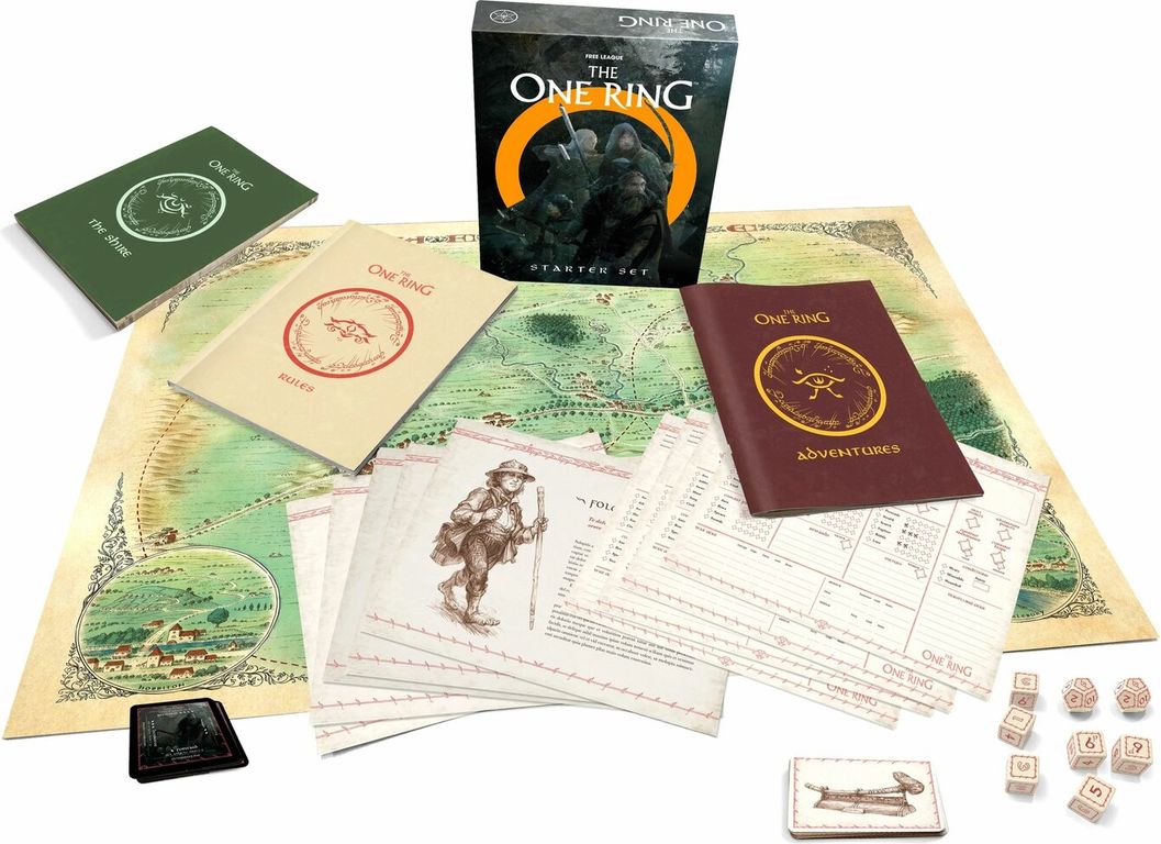 The One Ring Starter Set components
