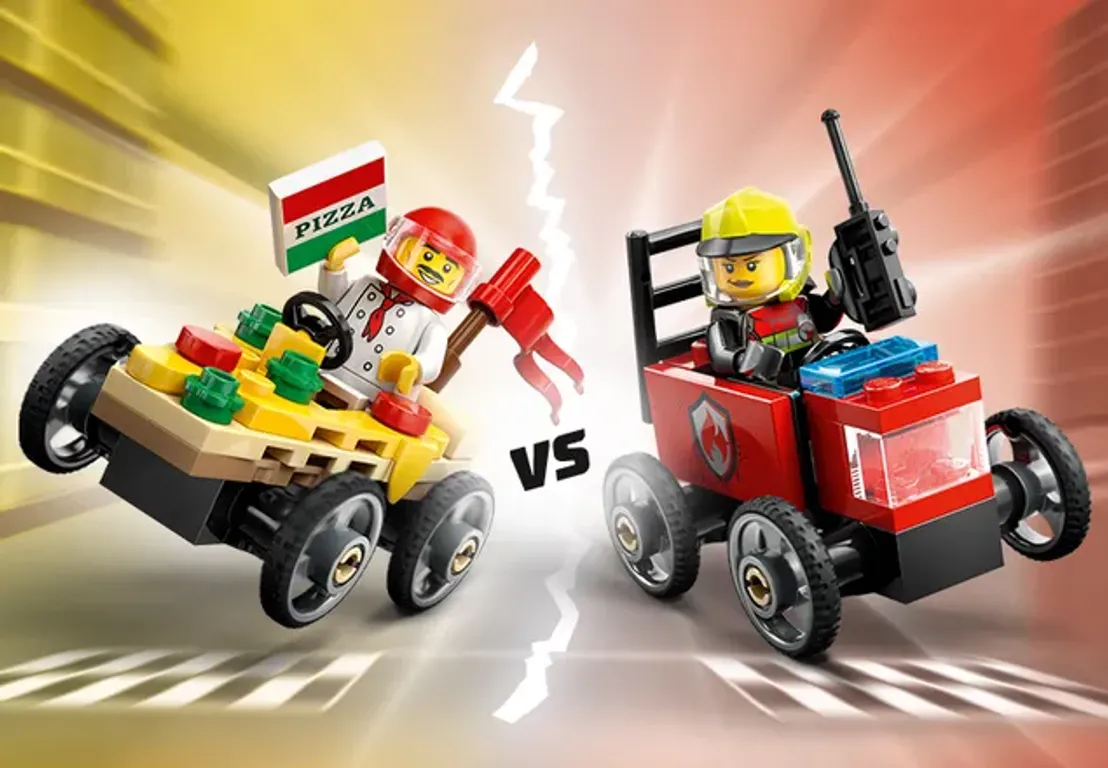 LEGO® City Pack veicoli da corsa: pizzaiolo contro pompiere