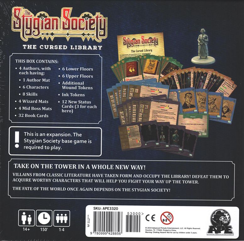 The Stygian Society: The Cursed Library back of the box