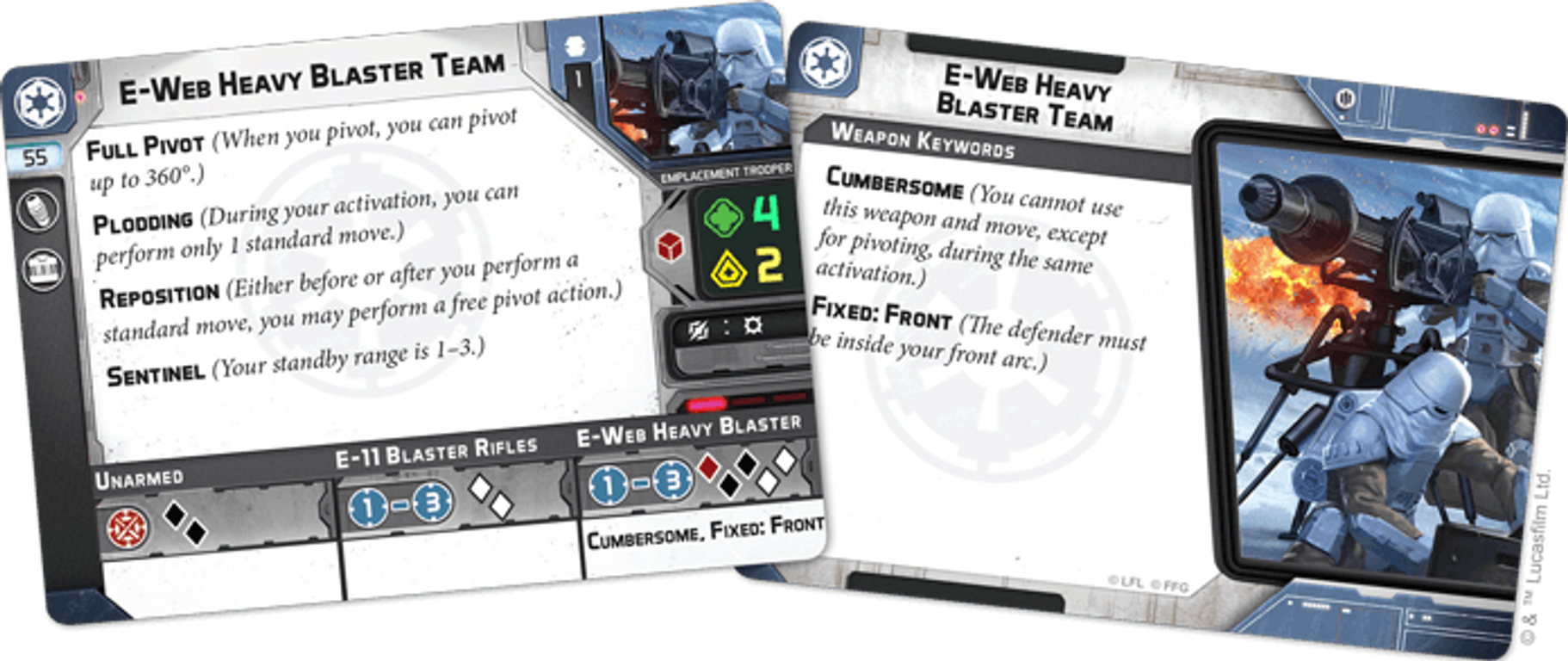 Star Wars: Legion – Equipe Blaster Lourd E-Web cartes