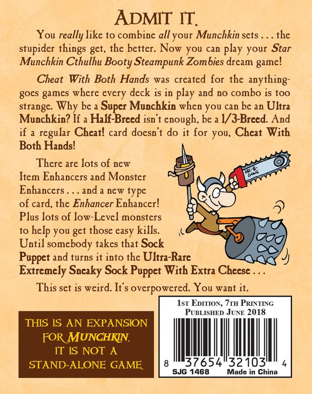 Munchkin 7: Cheat With Both Hands back of the box