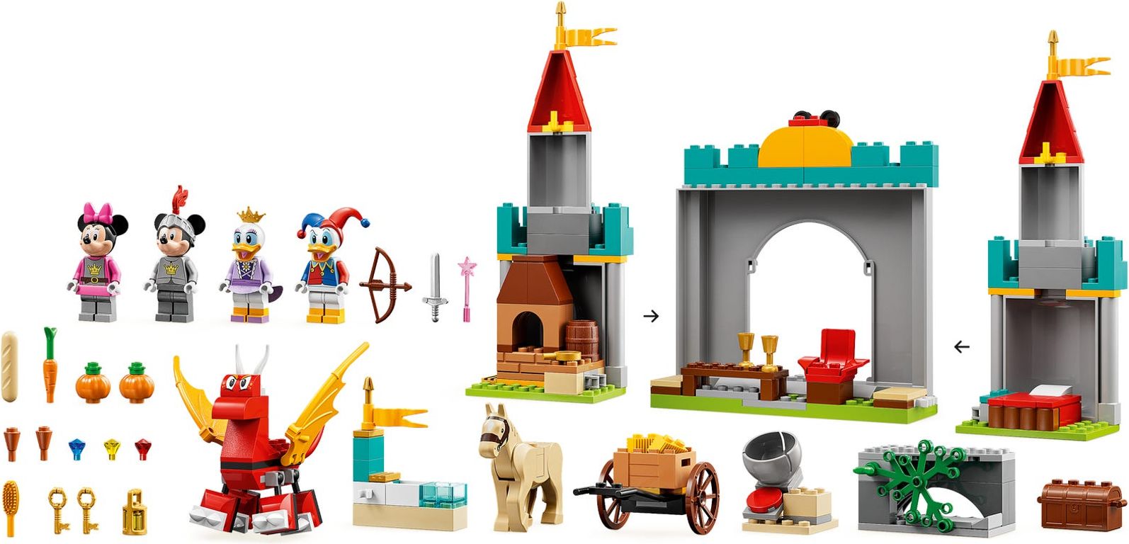 LEGO® Disney Mickey and Friends Castle Defenders components