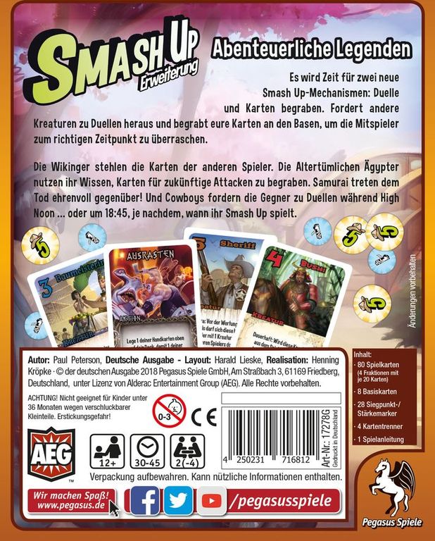 Smash Up: Abenteuerliche Legenden rückseite der box