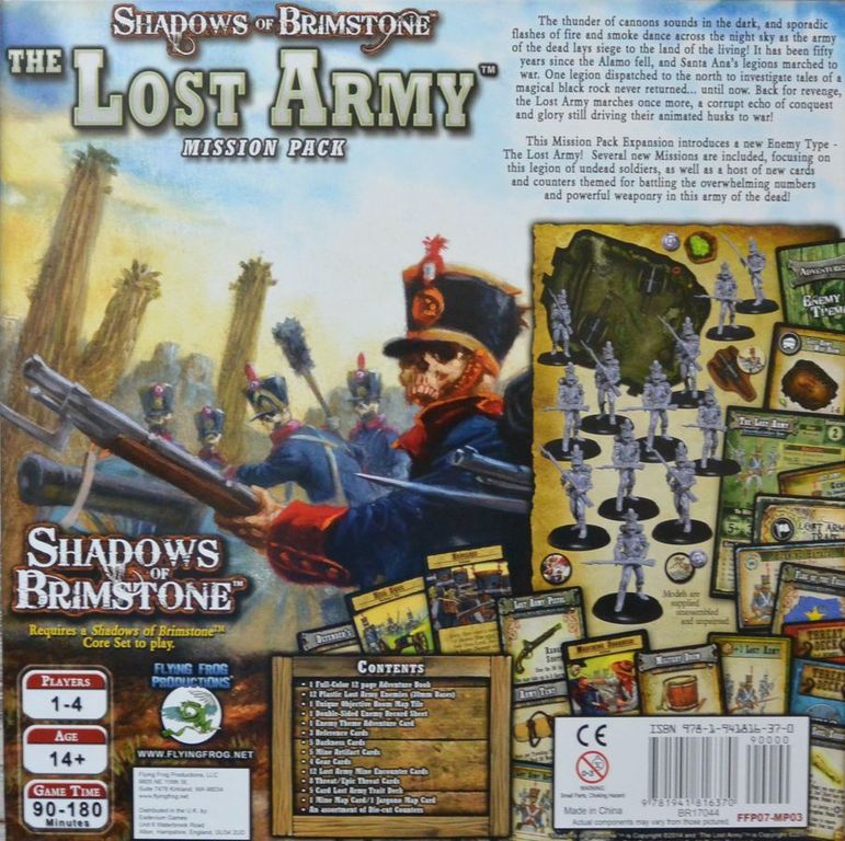 Shadows of Brimstone: Lost Army Mission Pack parte posterior de la caja
