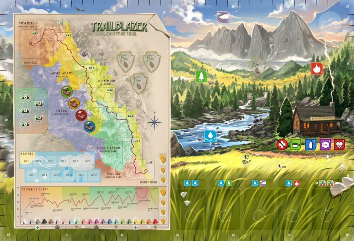 Trailblazer: The John Muir Trail game board
