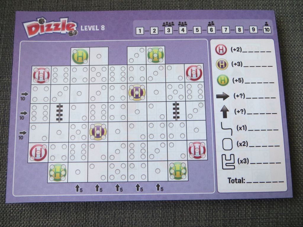 Dizzle: Levels 5-8 game board