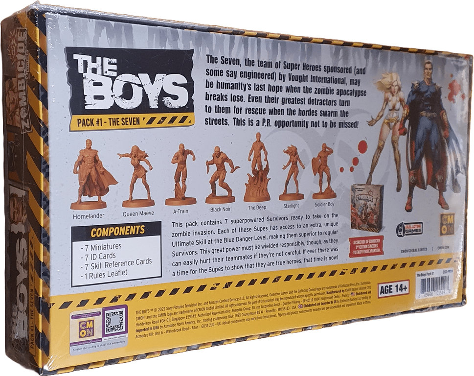 Zombicide: 2nd Edition – The Boys: Pack 1 – The Seven parte posterior de la caja