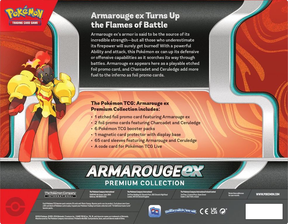 Pokémon TCG: Armarouge ex Premium Collection rückseite der box