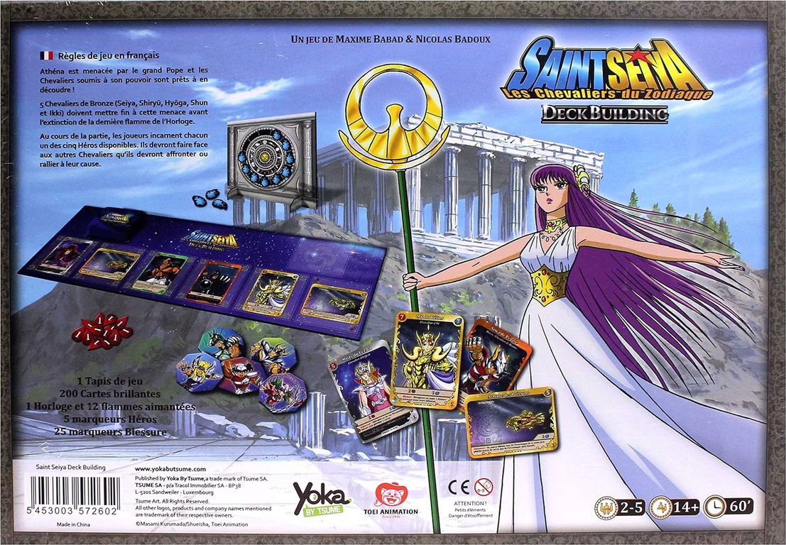 Saint Seiya - Le Jeu de Deckbuilding dos de la boîte