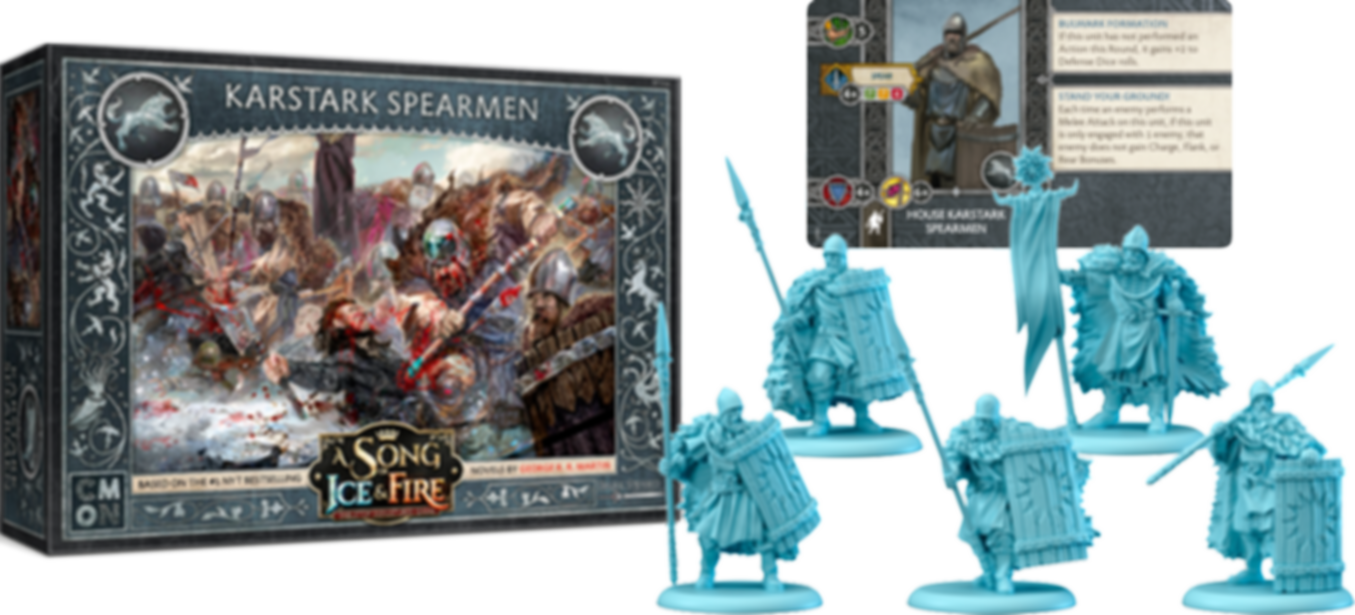A Song of Ice & Fire: Tabletop Miniatures Game – Karstark Spearmen components