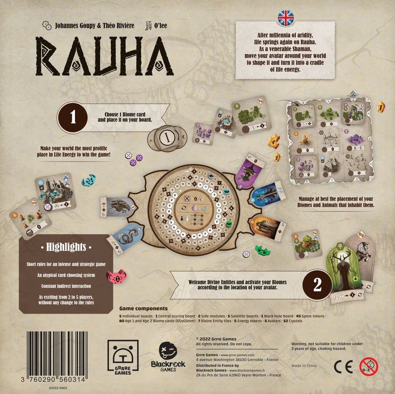 Rauha back of the box