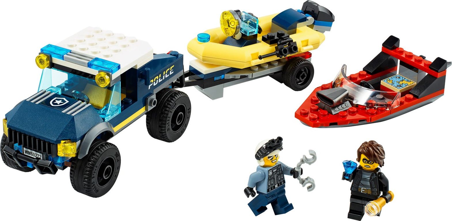 LEGO® City Policía de Élite: Transporte de la Lancha partes