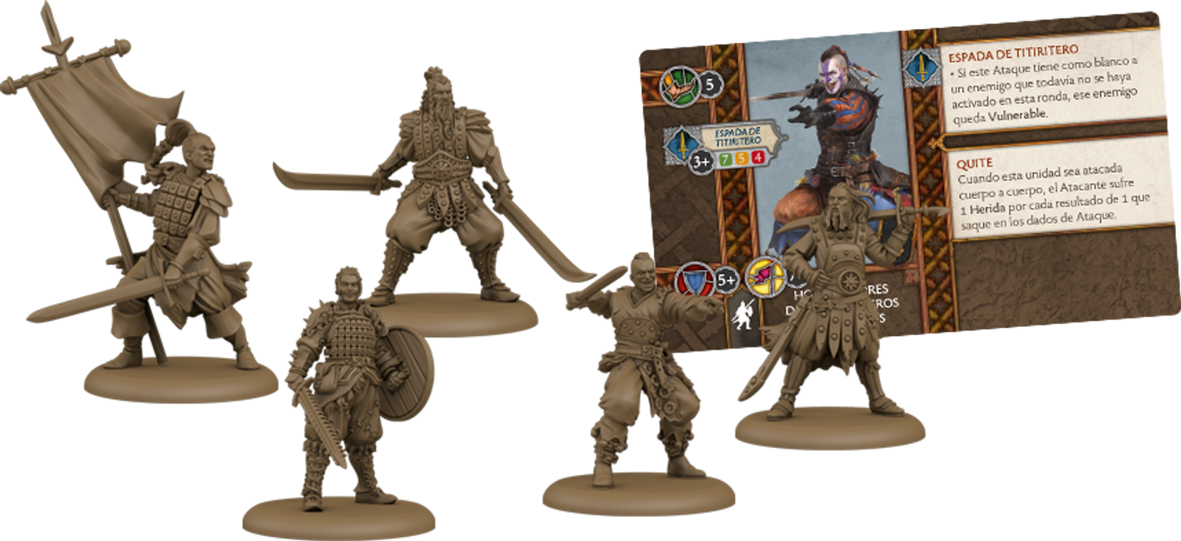 A Song of Ice & Fire: Tabletop Miniatures Game – Bloody mummer skirmishers komponenten