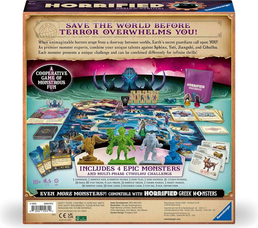 Horrified: World of Monsters back of the box