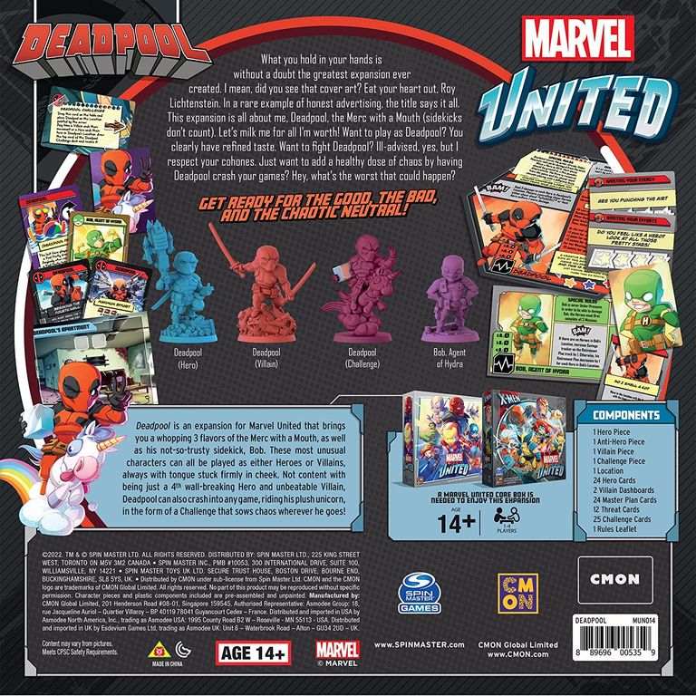 Marvel United: X-Men – Deadpool achterkant van de doos