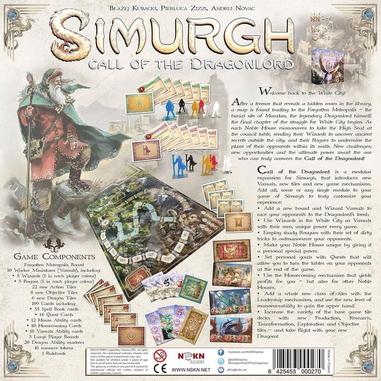 Simurgh: Call of the Dragonlord back of the box