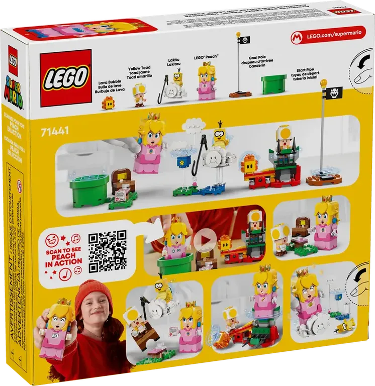 LEGO® Super Mario™ Aventuras interactivas con LEGO Peach parte posterior de la caja