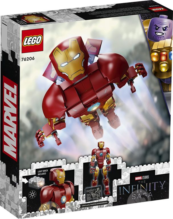 LEGO® Marvel L’armure articulée d’Iron Man dos de la boîte