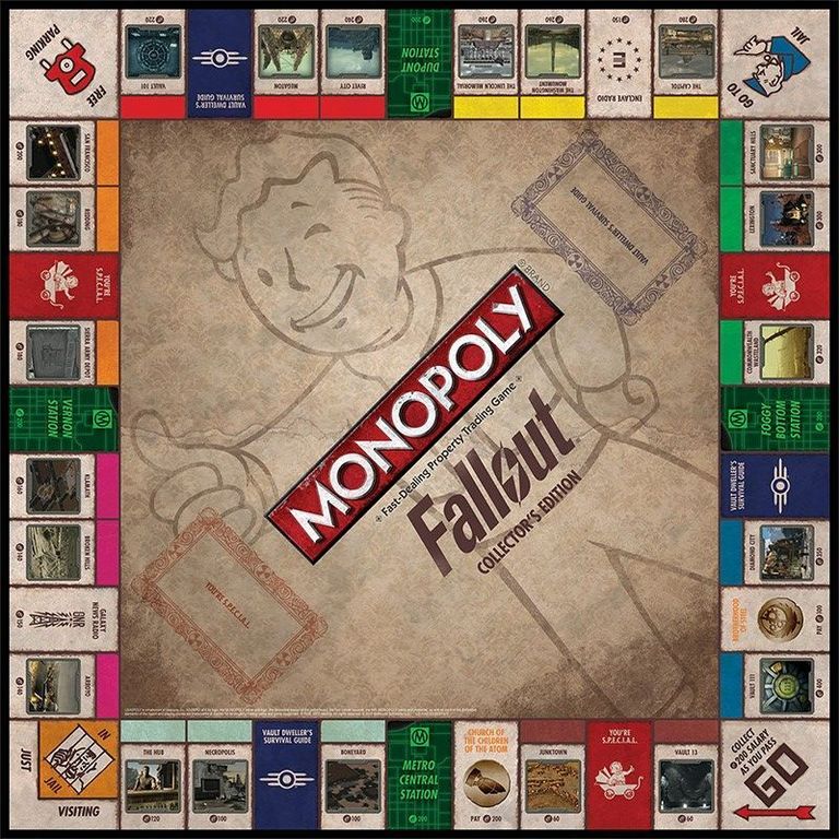 Fallout Monopoly Board Game game board