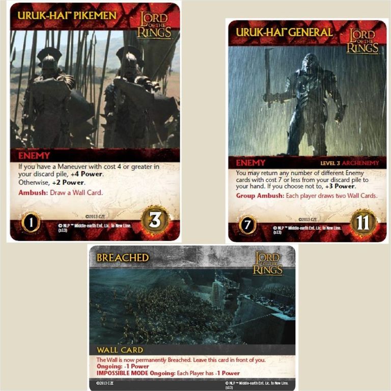 The Lord of the Rings: The Two Towers Deck-Building Game kaarten