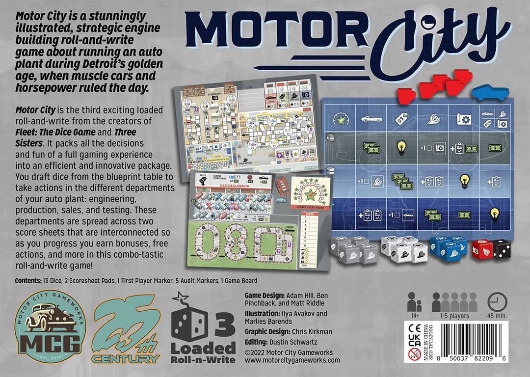 Motor City parte posterior de la caja