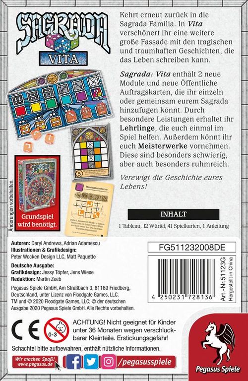 Sagrada: Vita rückseite der box