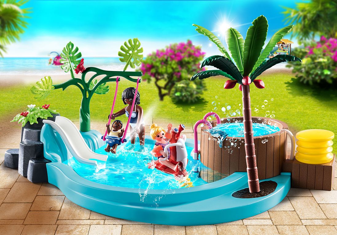 Playmobil® Family Fun Children's Pool with Slide gameplay