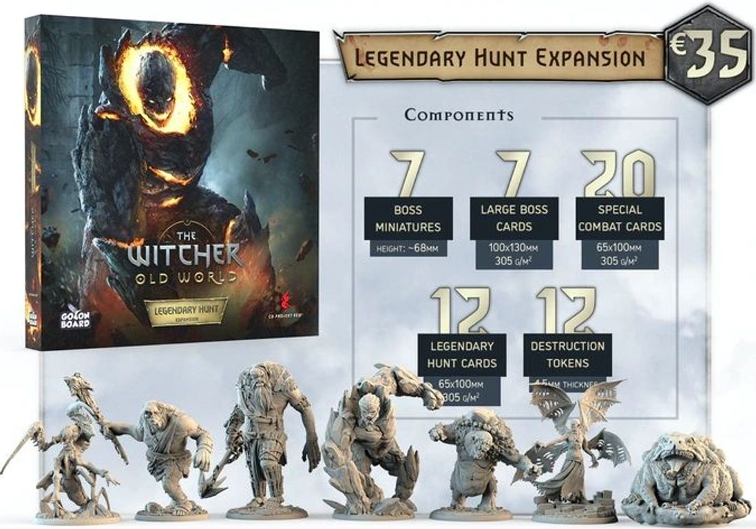  The Witcher Board Game Legendary Hunt Expansion, Fantasy Game, Competitive Adventure Game, Strategy Game for Adults, Ages 14+, 1-5  Players, Avg. Playtime 90-150 Minutes