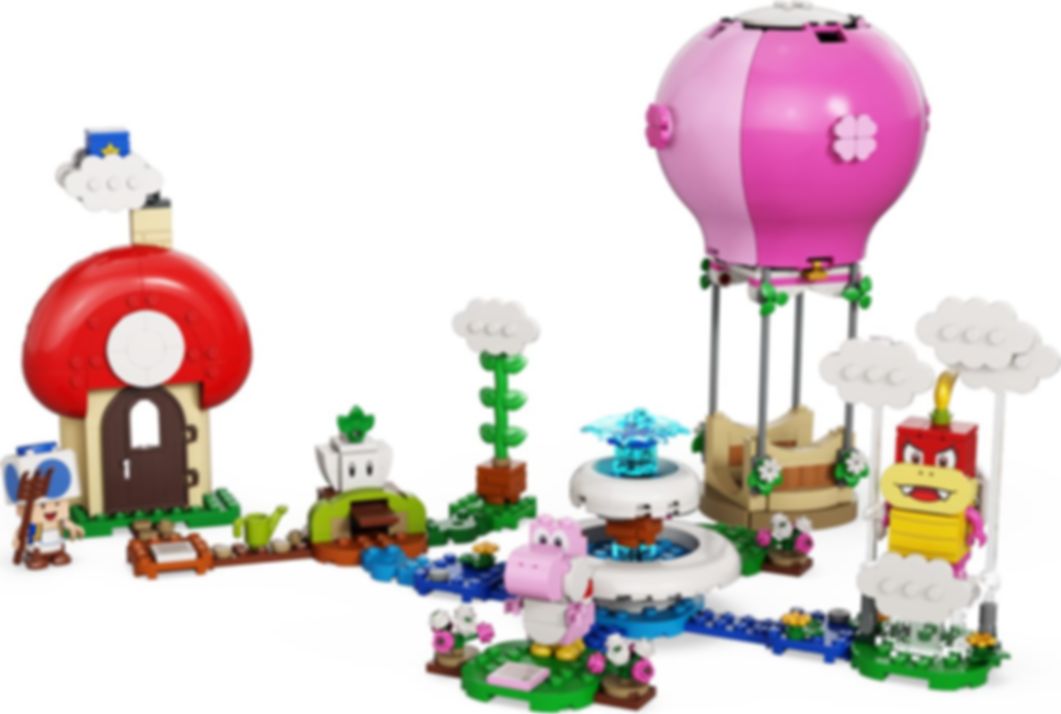 LEGO® Super Mario™ Peach's Garden Balloon Ride Expansion Set components