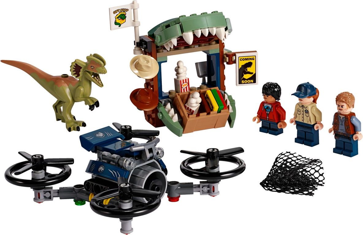 LEGO® Jurassic World Dilophosaurus auf der Flucht komponenten