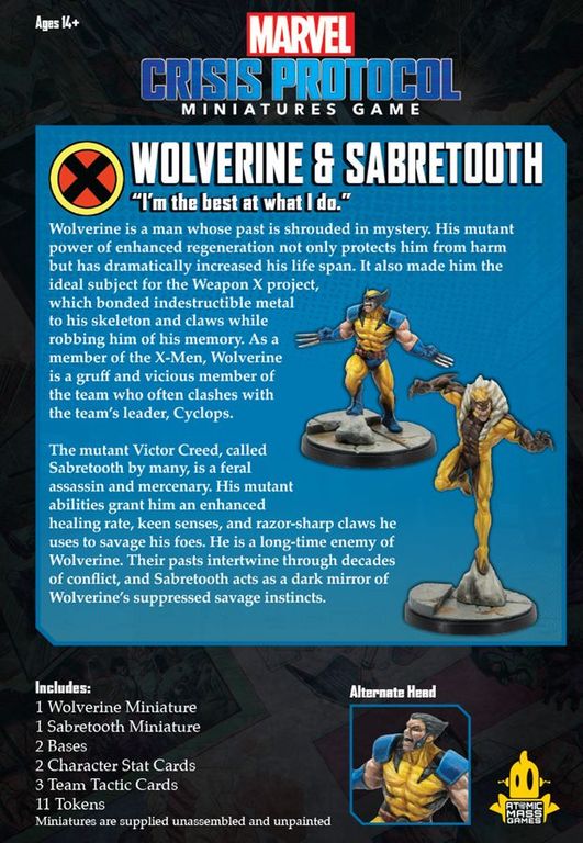 Marvel: Crisis Protocol – Wolverine & Sabretooth back of the box