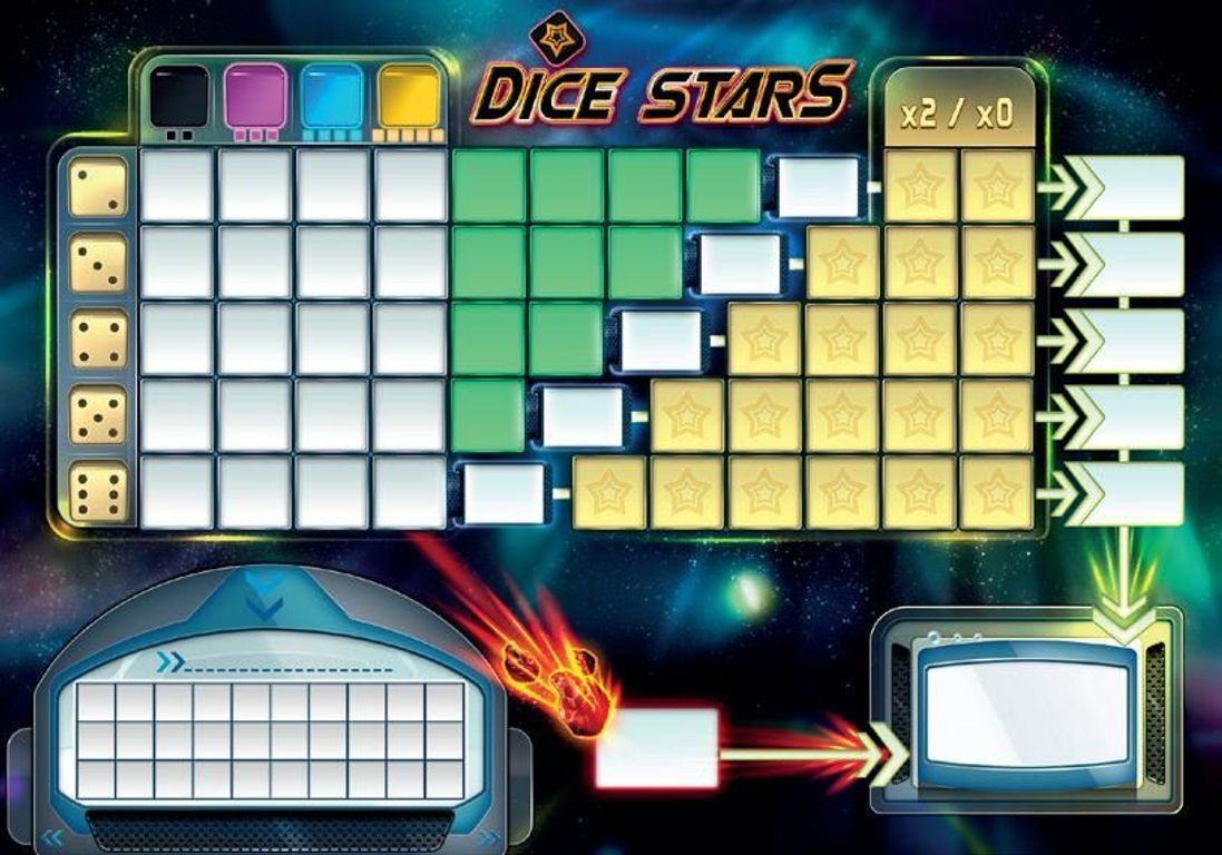 Dice Stars game board