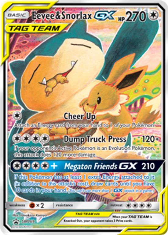 Pokémon TCG: Eevee & Snorlax-GX TAG Team Tin carta