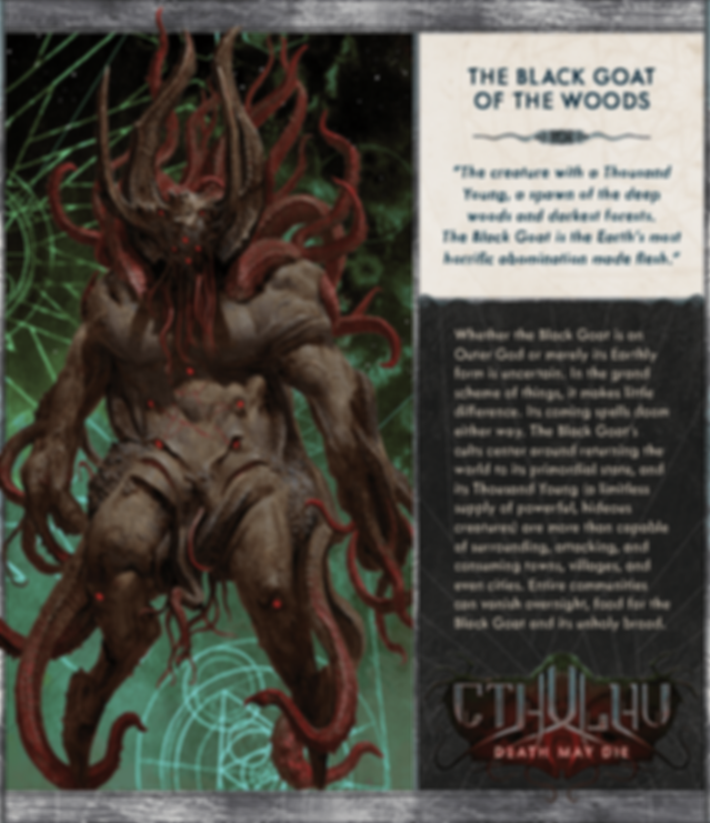 Cthulhu: Death May Die – Black Goat of the Woods back of the box