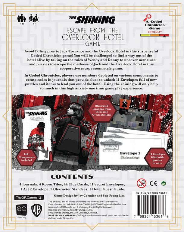 The Shining: Escape from the Overlook Hotel parte posterior de la caja