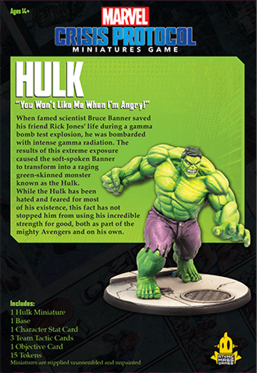 Marvel: Crisis Protocol – Hulk achterkant van de doos