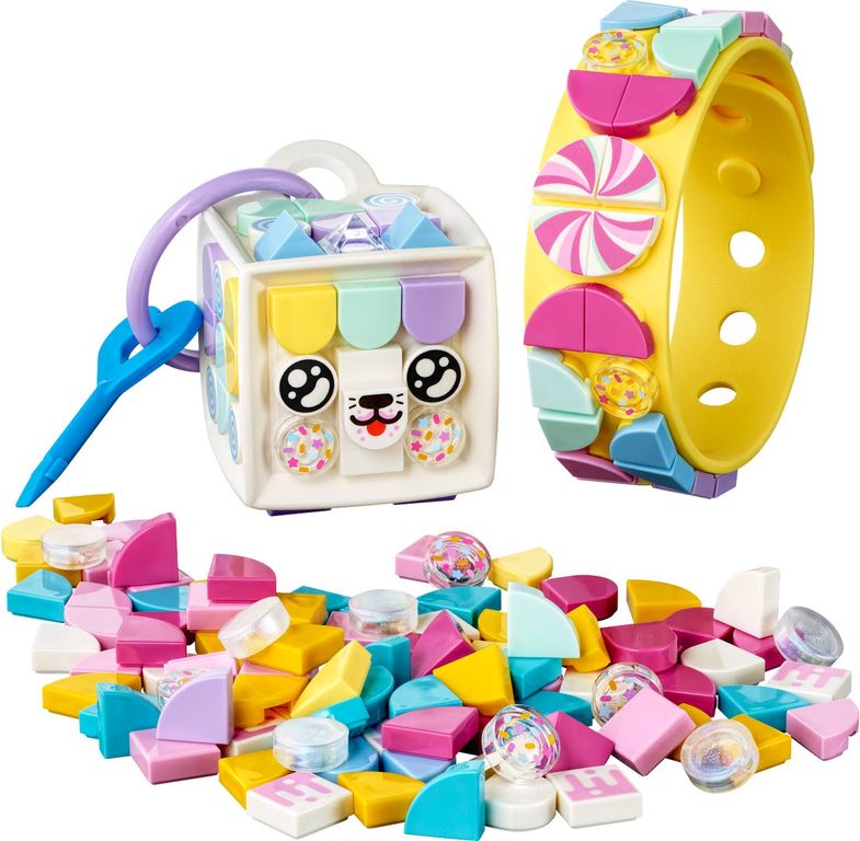LEGO® DOTS Candy Kitty Bracelet & Bag Tag components