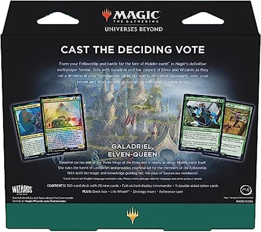 Magic: The Gathering - Commander Deck Lord of the Rings: Tales of Middle-earth - Elven Council back of the box