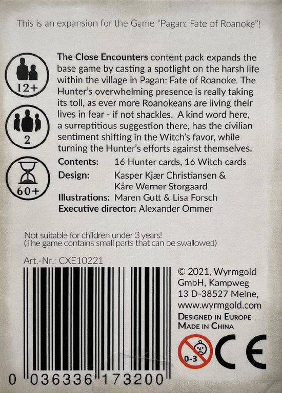 Pagan: Close Encounters back of the box
