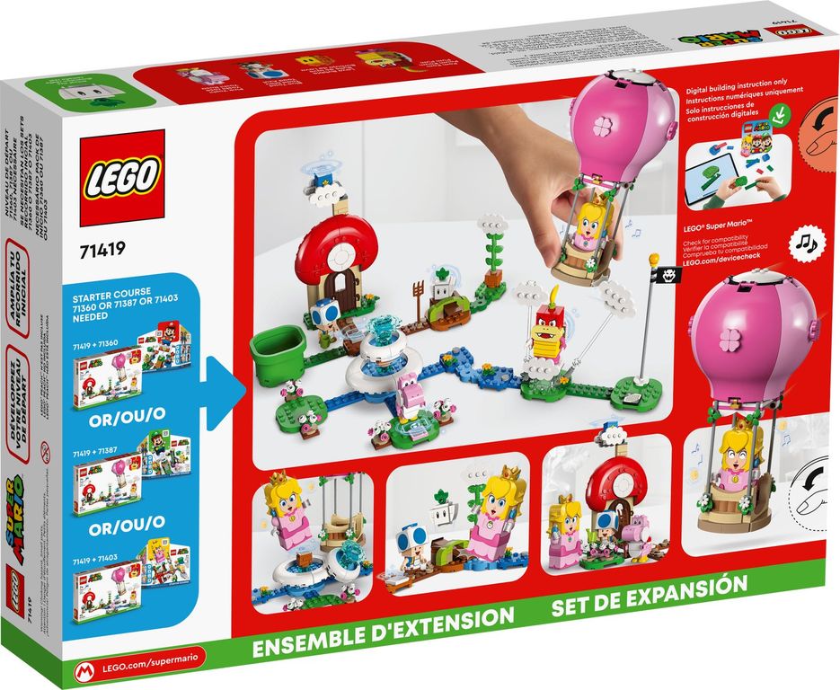 LEGO® Super Mario™ Peach's Garden Balloon Ride Expansion Set back of the box