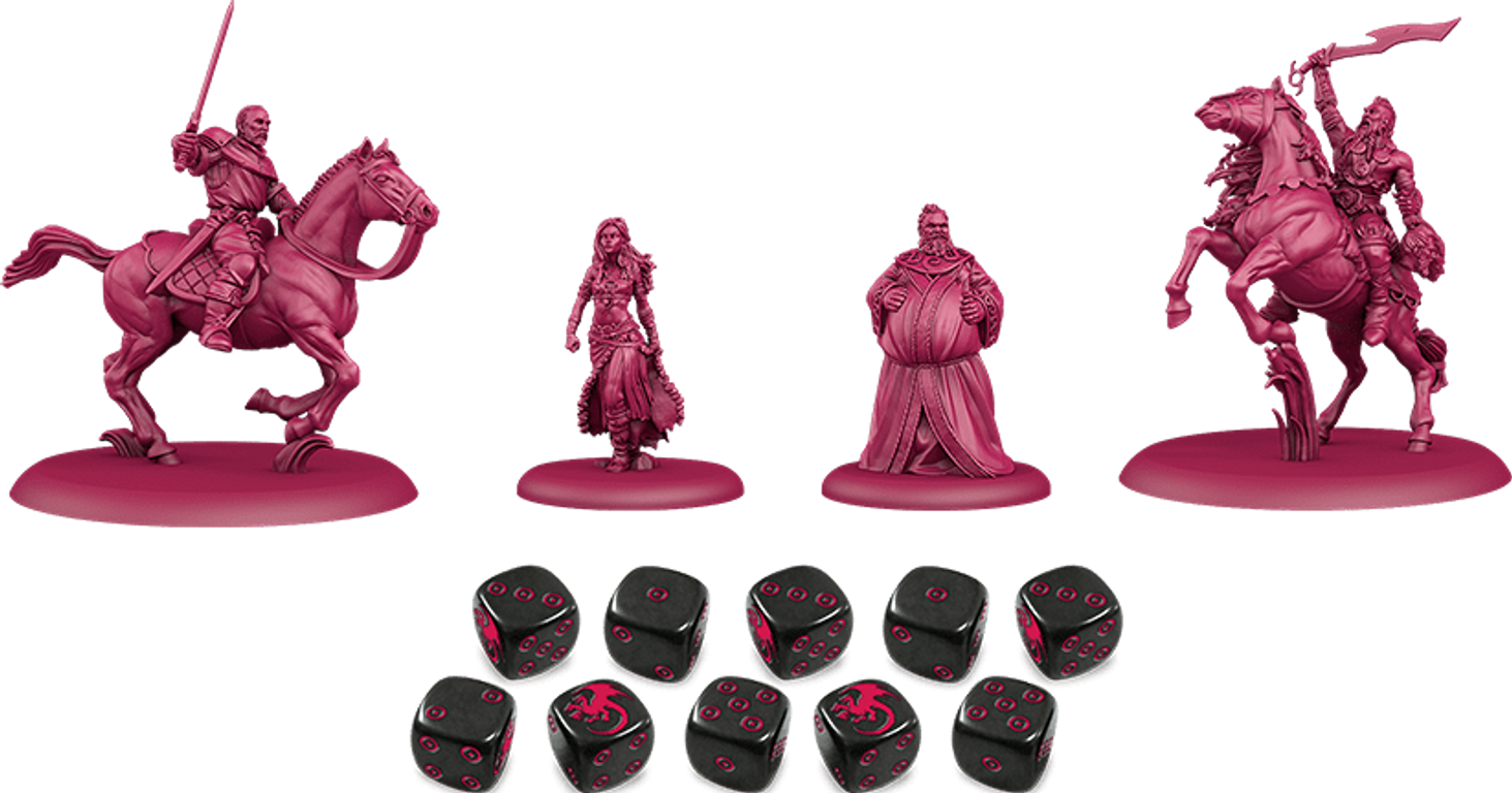 A Song of Ice & Fire: Tabletop Miniatures Game – Targaryen Starter Set components