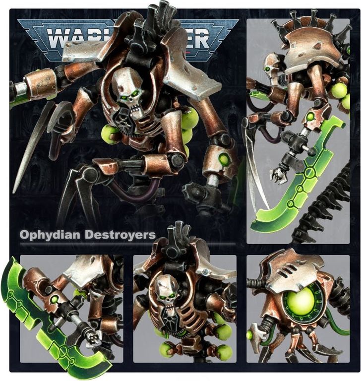 Necrons: Ophydian Destroyers achterkant van de doos