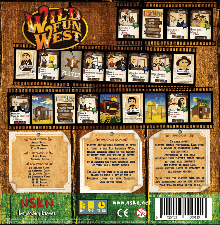 Wild Fun West back of the box