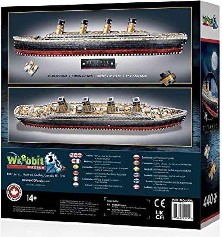 Titanic back of the box