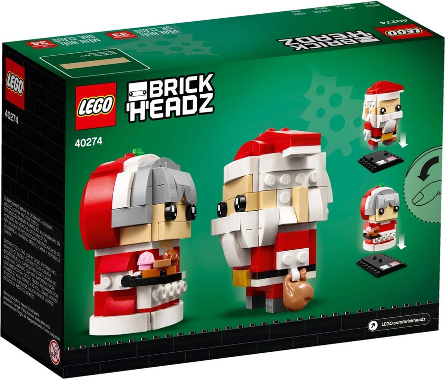 LEGO® BrickHeadz™ Kerstman en Kerstvrouw achterkant van de doos