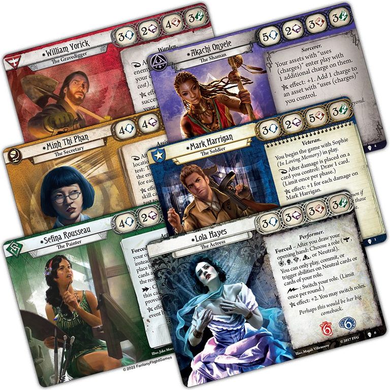 Arkham Horror: El Juego de Cartas – El Camino a Carcosa: Expansión de Investigadores cartas