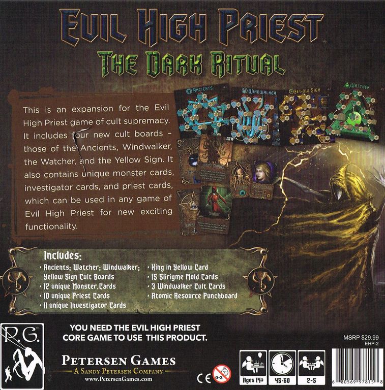 Evil High Priest: The Dark Ritual back of the box