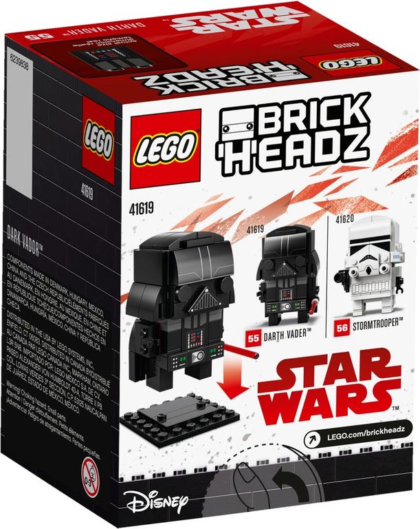 LEGO® BrickHeadz™ Darth Vader™ parte posterior de la caja