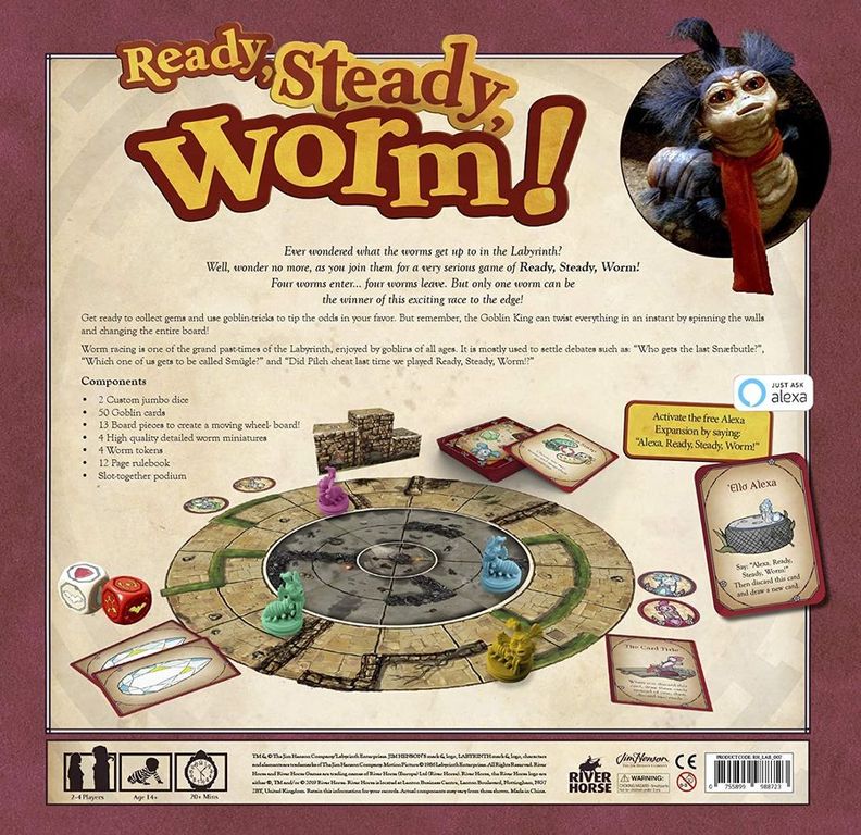Jim Henson's Labyrinth: Ready, Steady, Worm! parte posterior de la caja